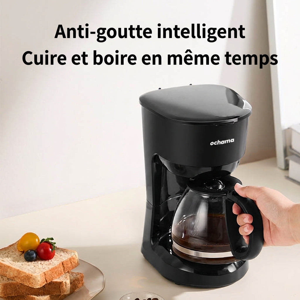 ochama Cafetière À Filtre, 600W Cafetière Américaine Domestique, Réservoir D’eau Grande Capacité 750Ml, Fonction Maintien Au Chaud 30 Min