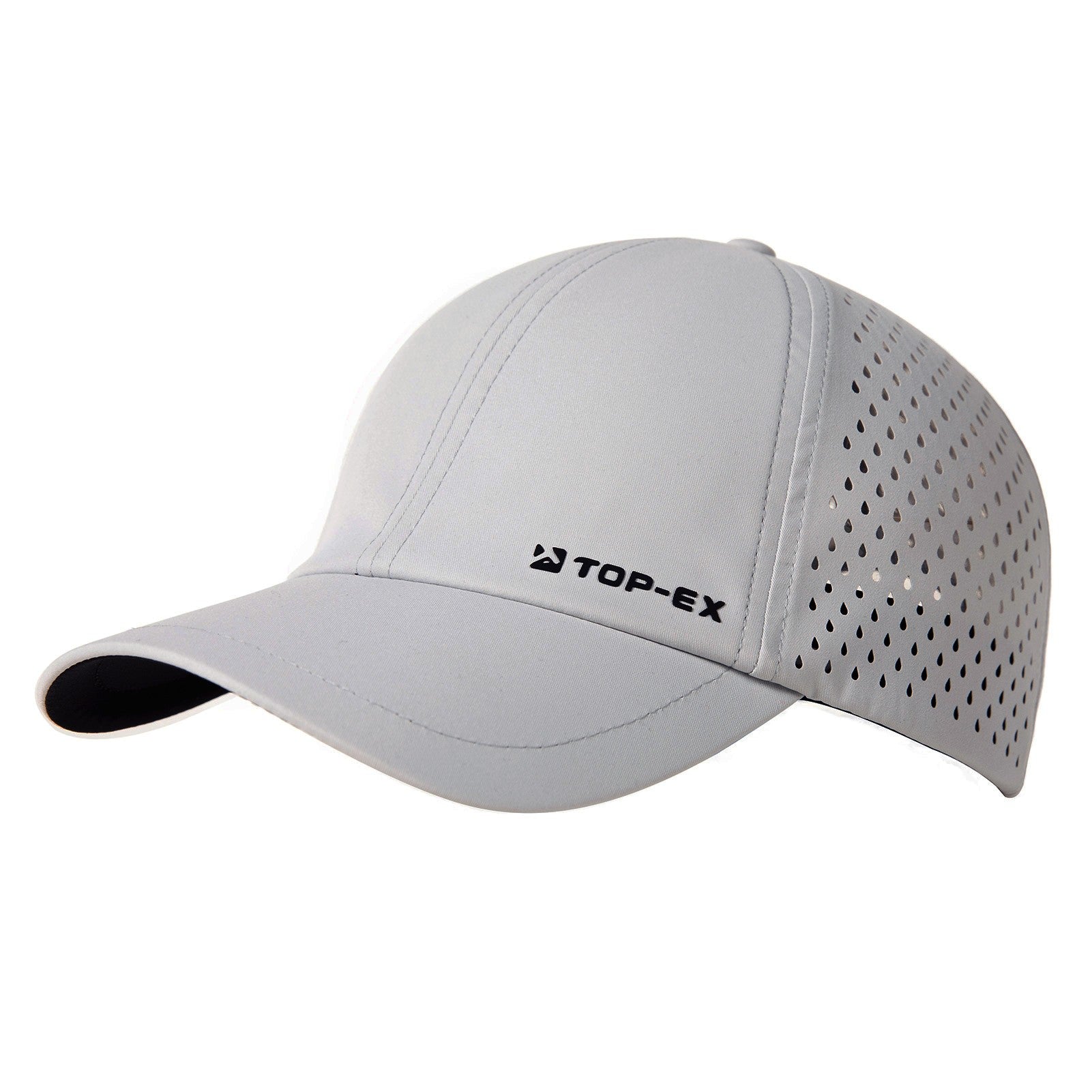 TOP-EX Casquette de baseball non structurée pour la course, en maille respirante, à séchage rapide, avec bandeau anti-transpiration rafraîchissant, taille M/L - Gris