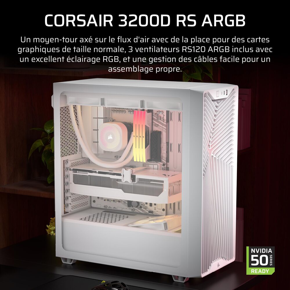 3200D RS ARGB Mid-Tower Performance Case, White