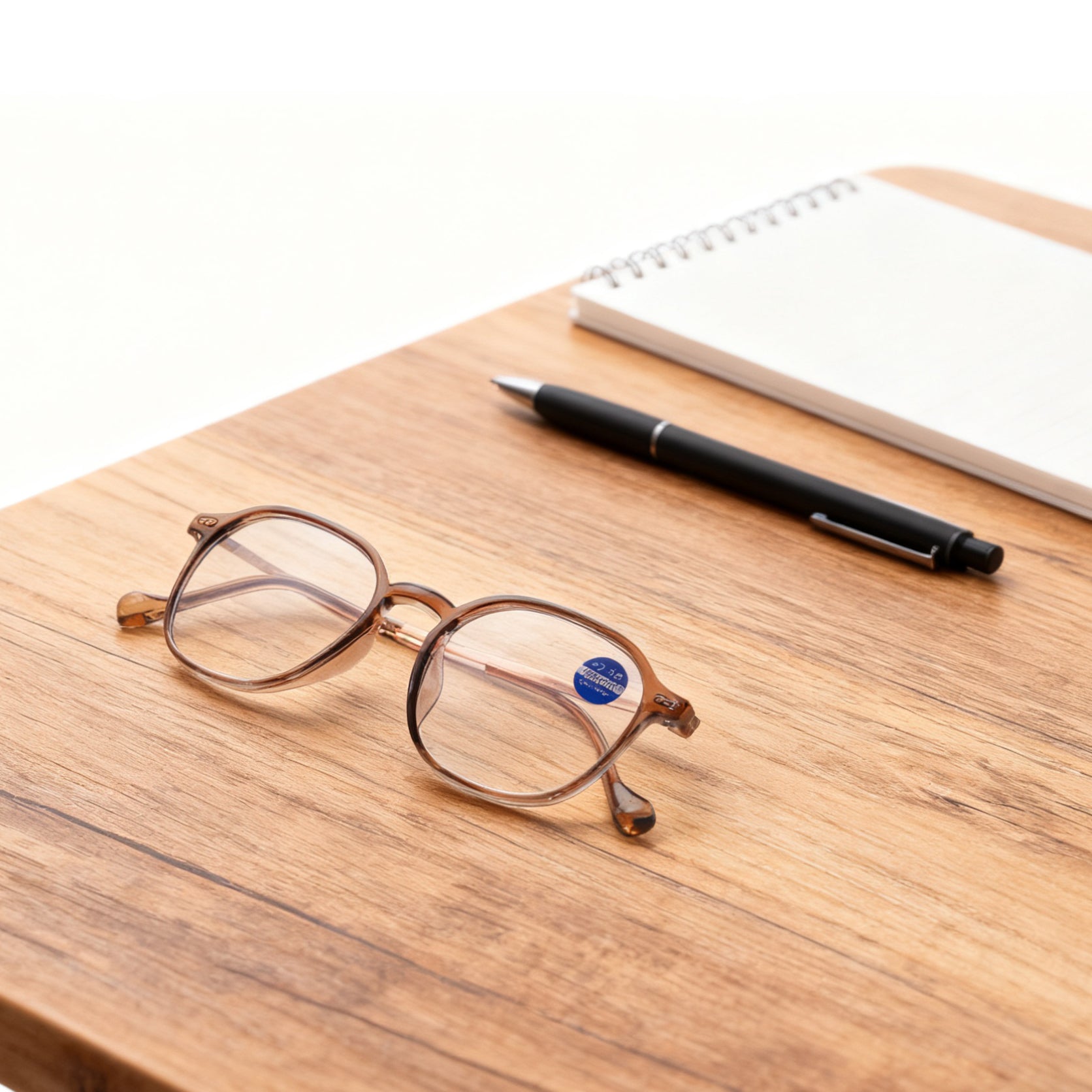 Lunettes de lecture à monture complète 200d Marron thé transparent, Style classique, Lunettes de lecture unisexes, Simples et durables, Essentielles pour le bureau et la maison