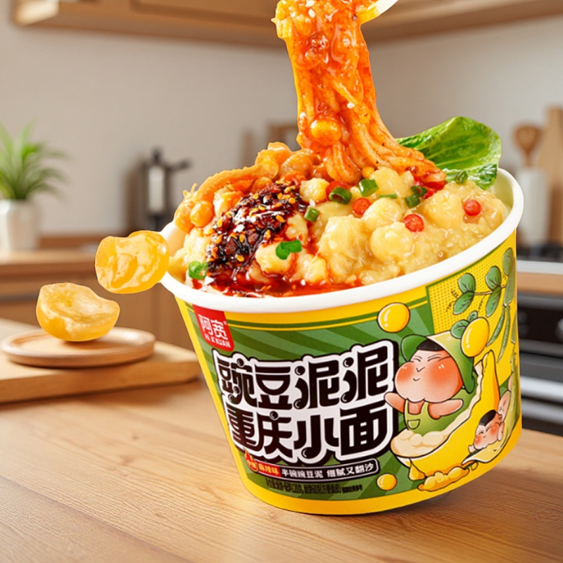 Bai Jia Nouilles style Chongqing épicées piquantes sauce crémeuse aux pois 105 g