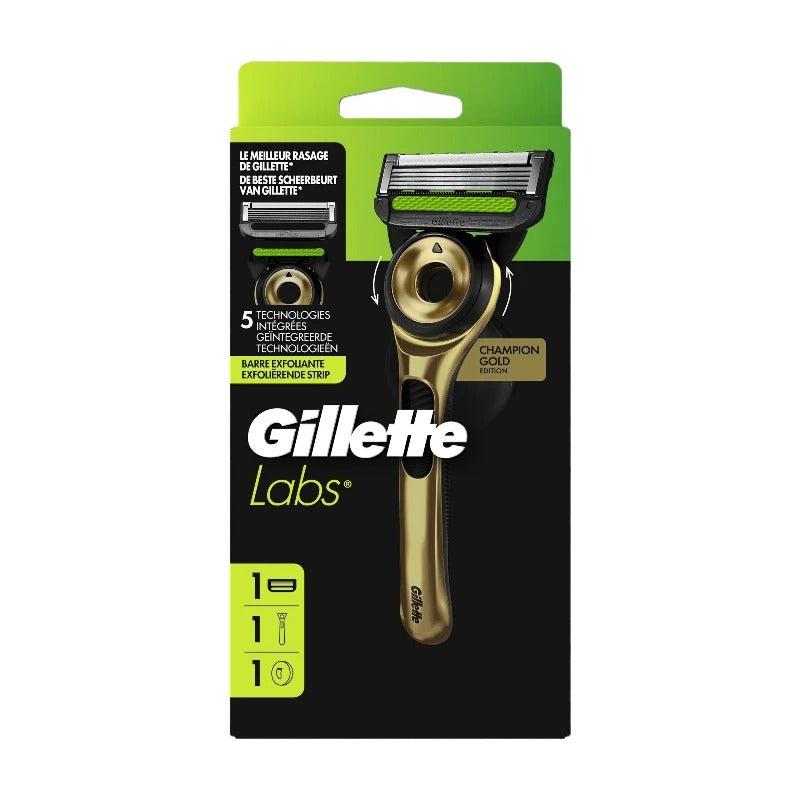 GILLETTE Labs Gold Rasoir rechargeable + 1 lame + support mural