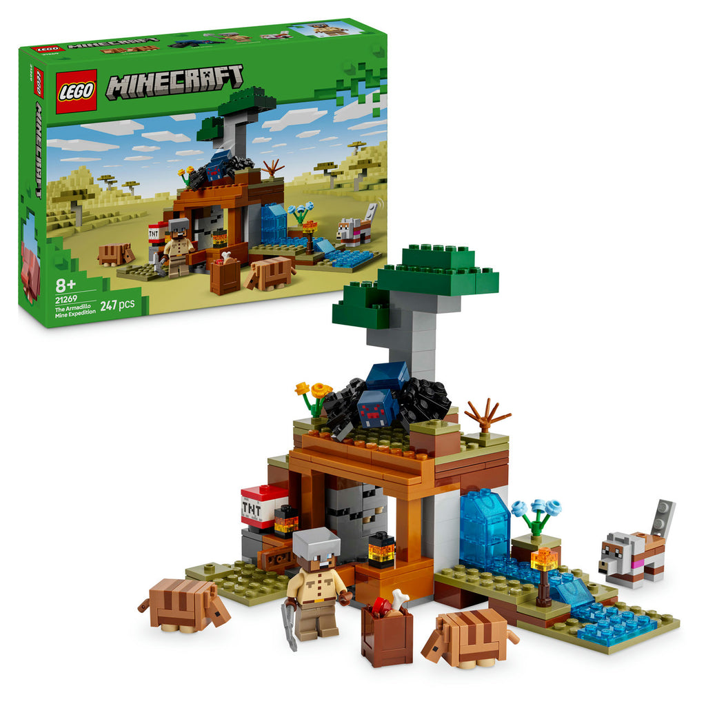 LEGO Minecraft 21269 L’Expédition à la Mine du Tatou – Set de Construction