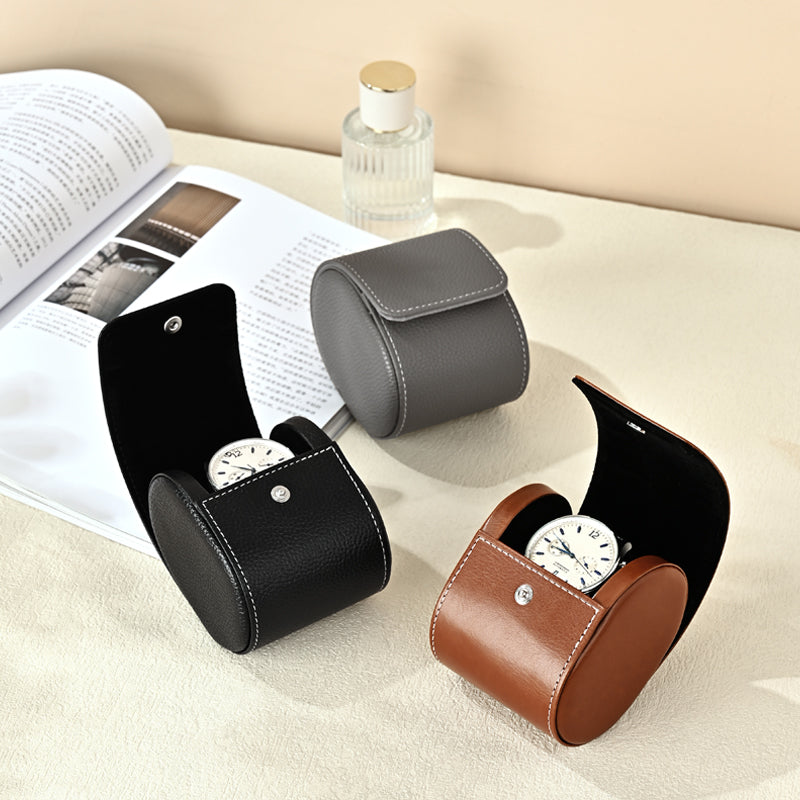Oirlv Boîte de rangement en cuir de luxe pour montre, étui de voyage pour une montre, boîte cadeau pour montre pour Noël, anniversaire et anniversaire de mariage