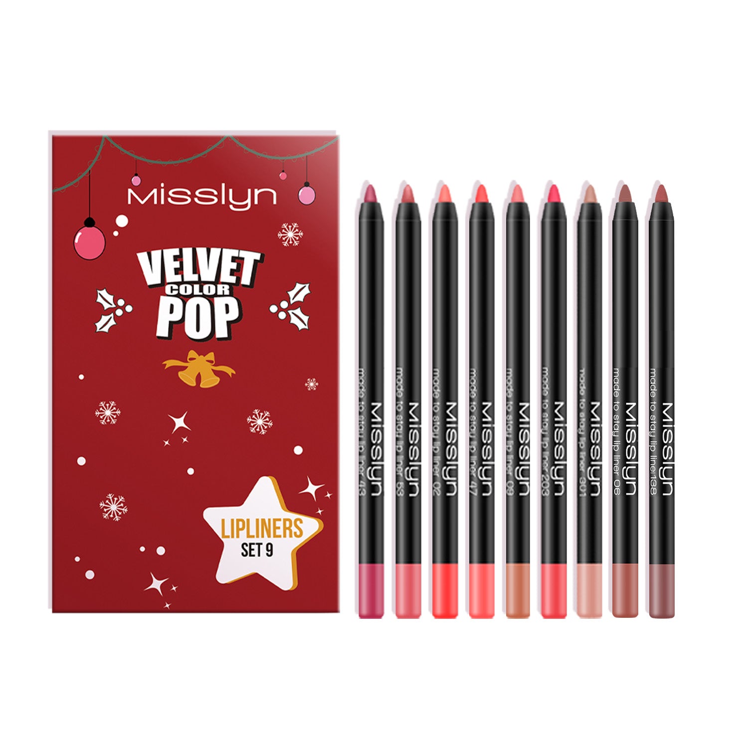 Misslyn Coffret de crayons contour des lèvres Éclat de couleur velours 1