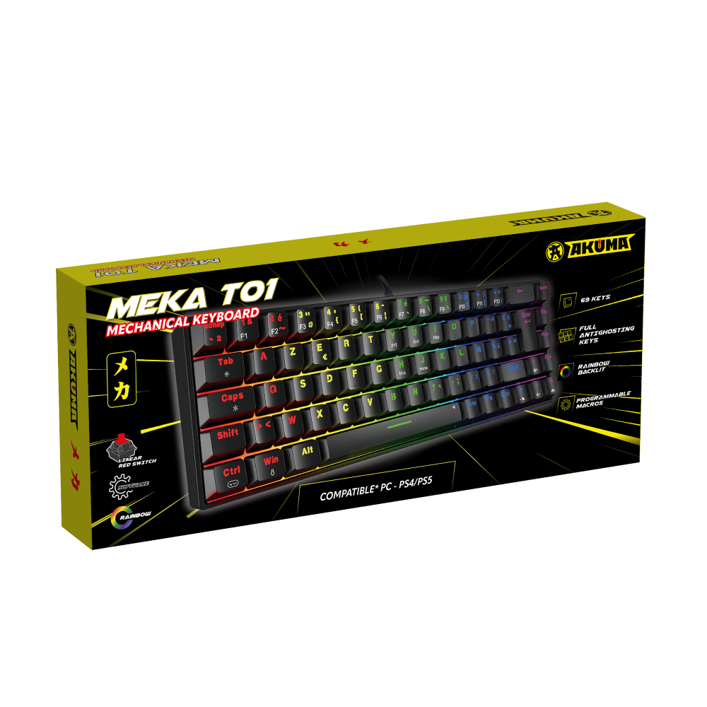 Akuma clavier gaming meka t01 mecanique 60% switch rouge