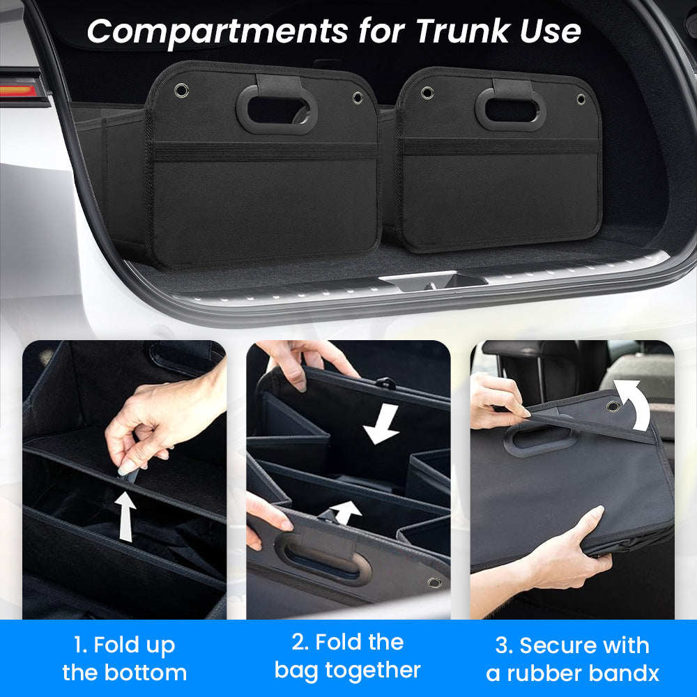 WINPEX Caisse de rangement pliable pour coffre de voiture avec plusieurs compartiments en polyester