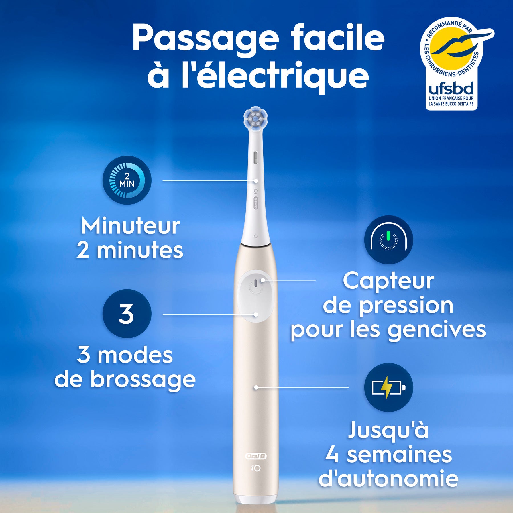 Oral-B Brosse à dents électrique iO2 rose clair, 1 brossette