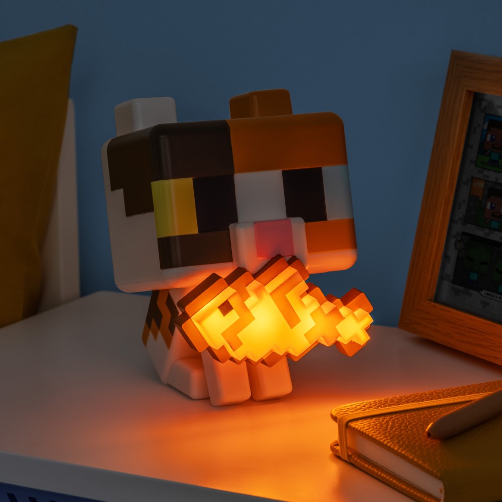 MINECRAFT Lampe Cat Globuddies rechargeable - sous licence officielle - Silicone souple