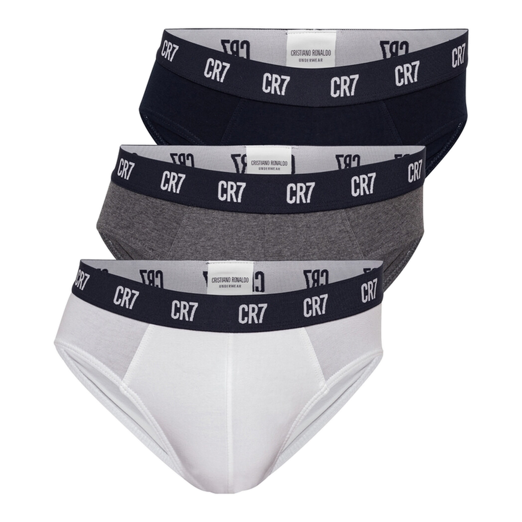CR7 Lot de 3 slips Blanc/Gris/Noir