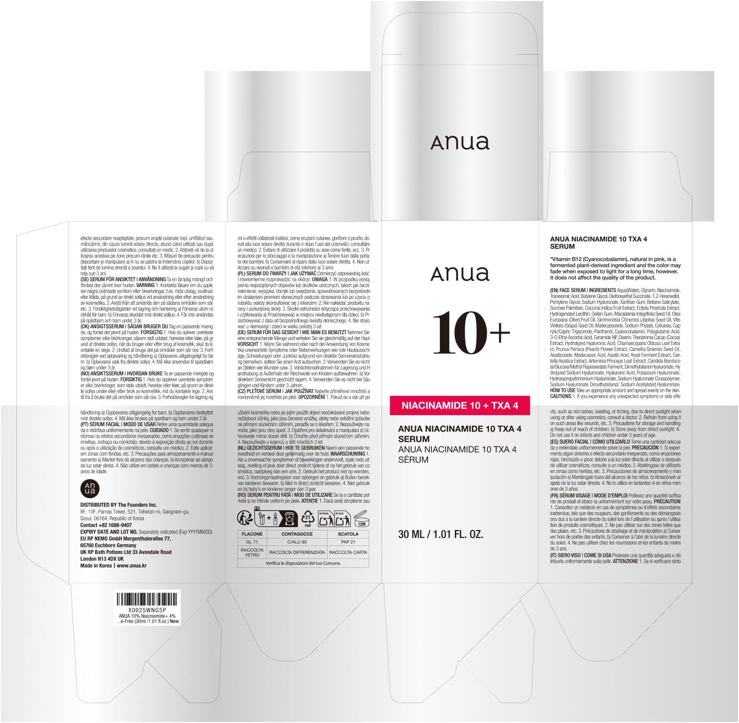 Anua Sérum Niacinamide 10 % + TXA 4 % 30 ml