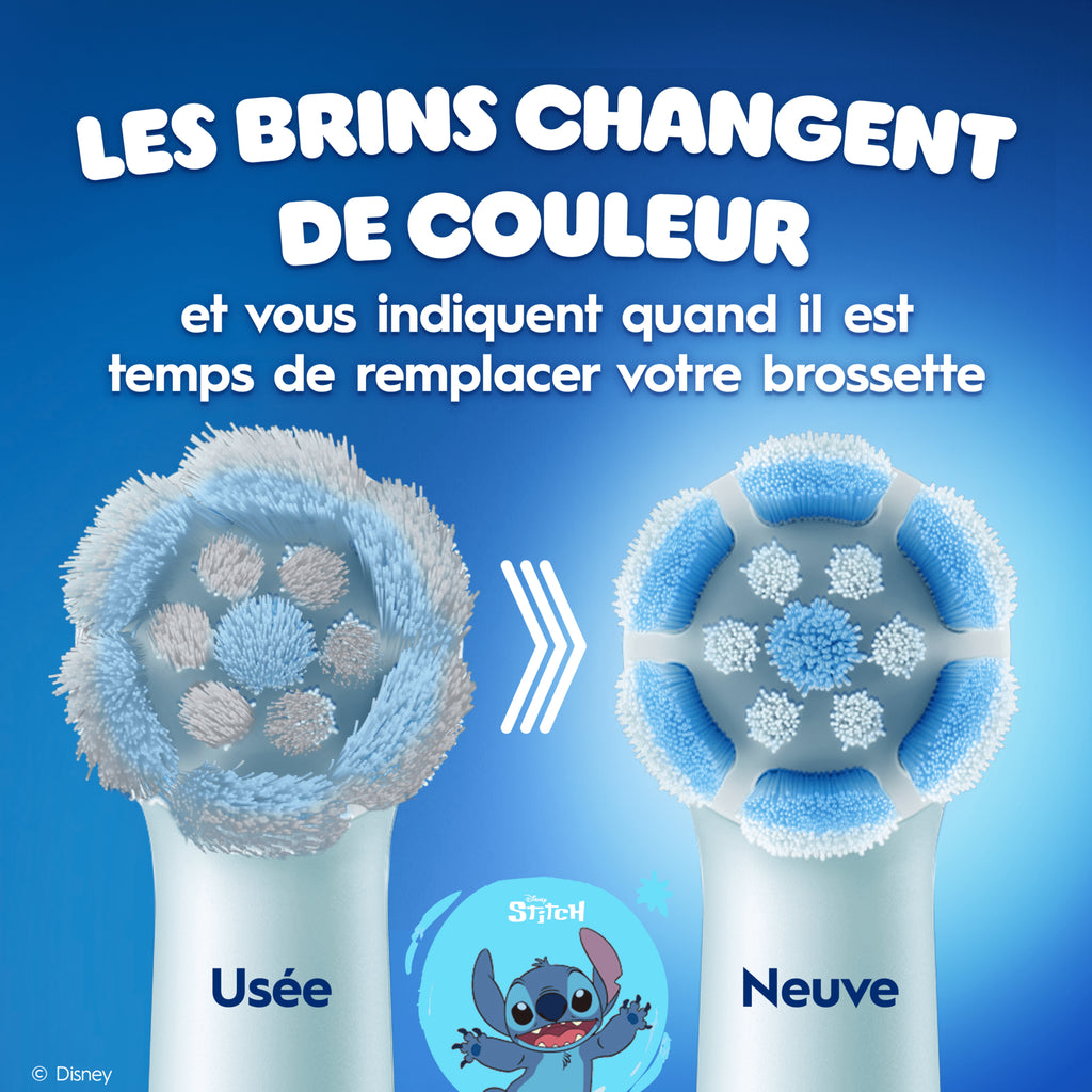 Oral-B Brossettes pour brosse à dents électrique iO Enfants Stitch 6 ans et plus x3