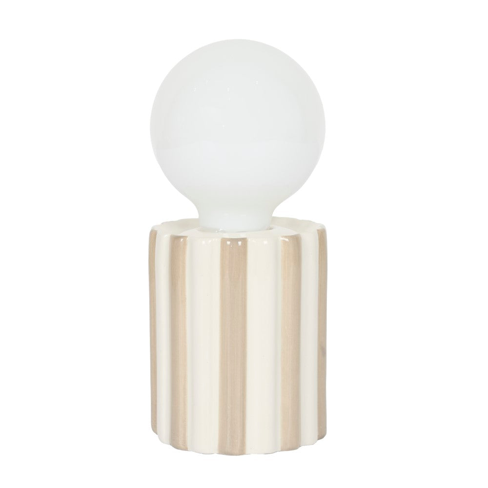 HOME DECO FACTORY Lampe en céramique taupe à piles