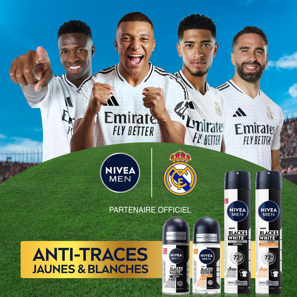 NIVEA MEN Déodorant Aisselles Black & White Ultimate Impact Protection 72h Spray 200 ml