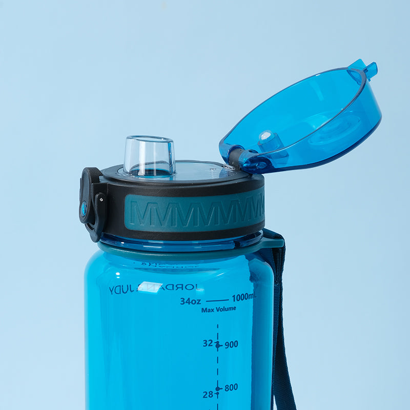 JORDAN & JUDY Gourde de sport en Tritan avec poignée 1000 ml - Bleu foncé