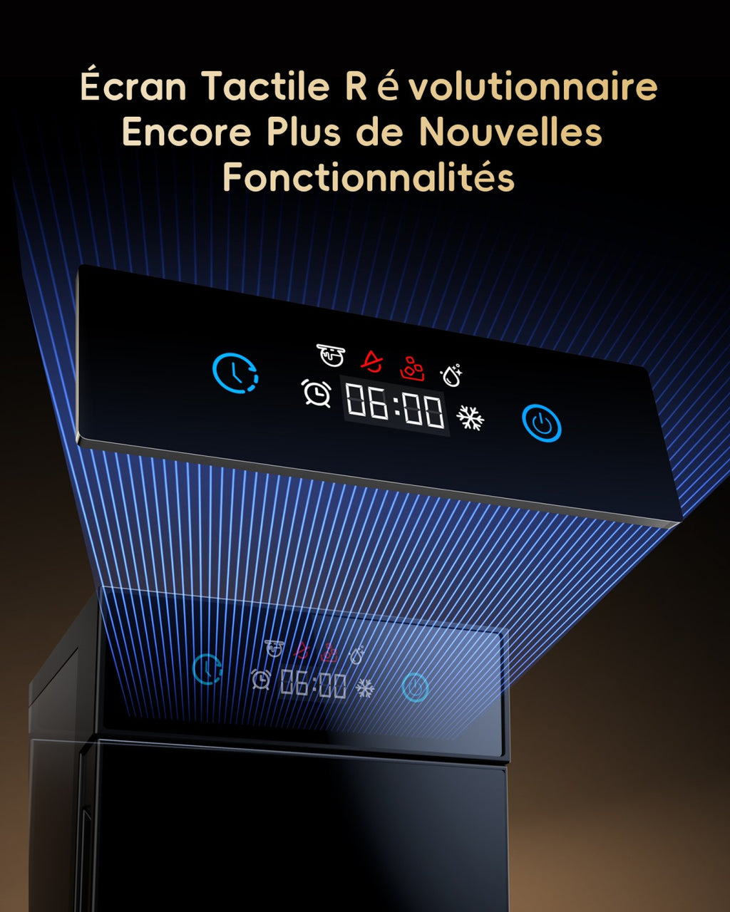 Ecozy Machine à glaçons sphériques 60 mm (2,4"), transparente, minuterie 8 h, écran tactile LED, fabrication rapide en 40 min, technologie CrystalFlux, machine compacte