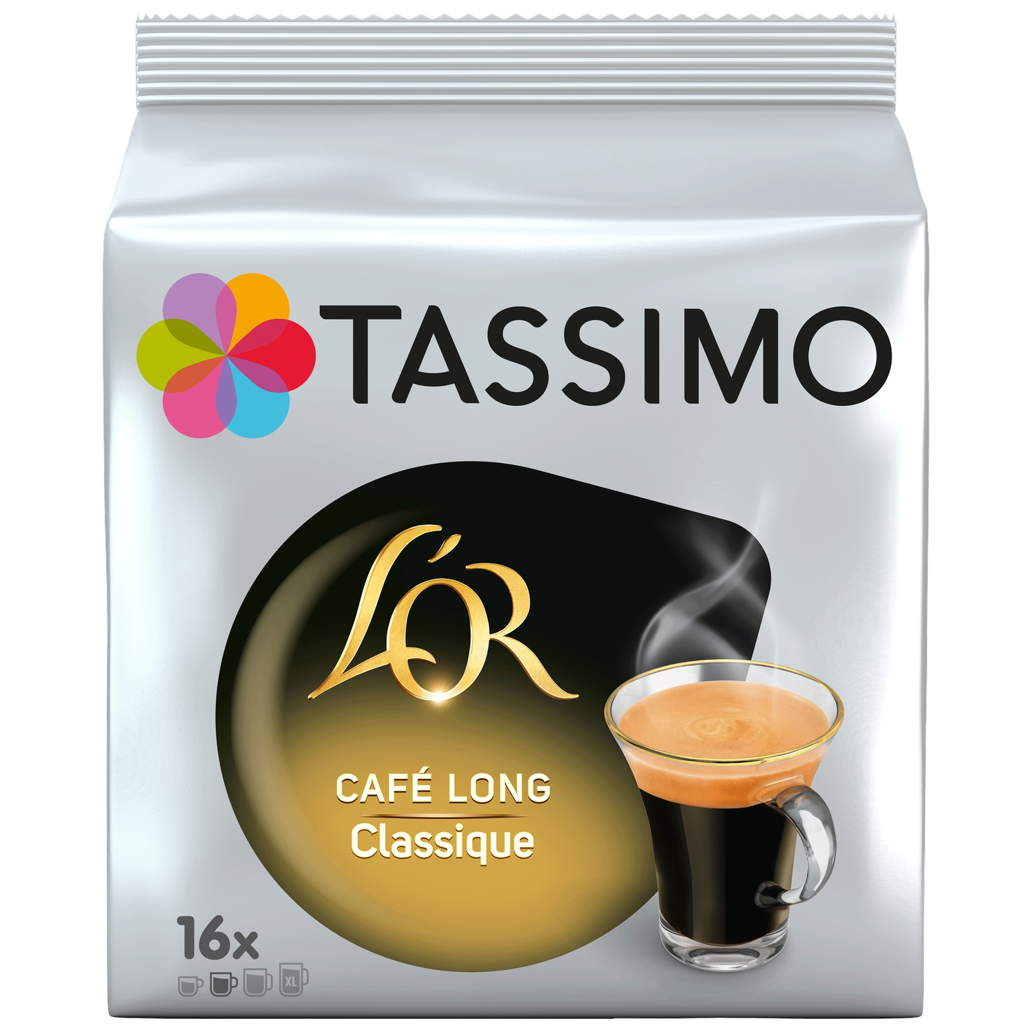 L'OR Café Dosettes Café Long Classique Compatible Tassimo - 16 dosettes