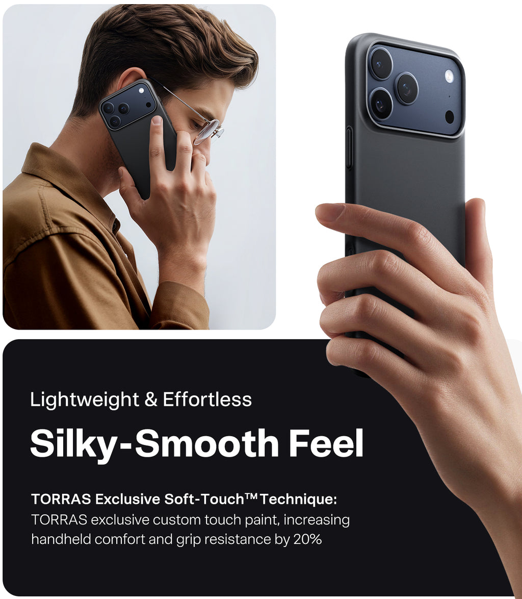 TORRAS Coque pour téléphone SlimFit Mag pour iPhone 17 Pro Max - Noir