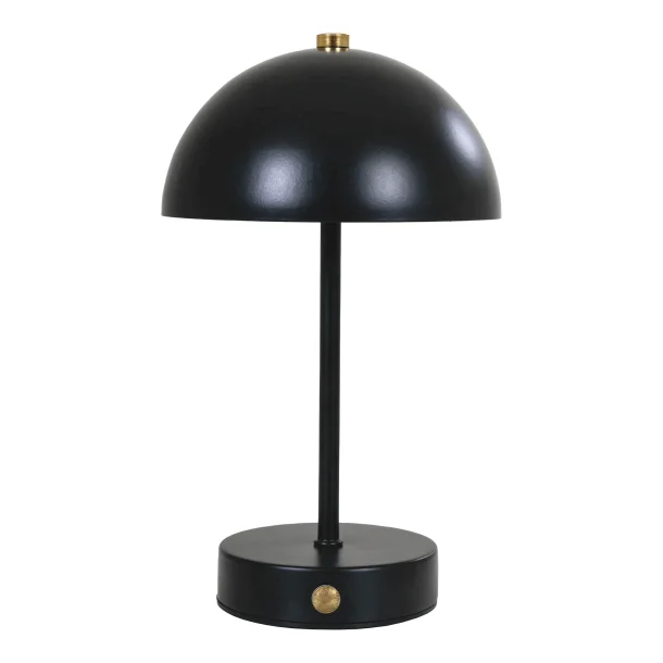 House Nordic Lampe de table, métal, rechargeable, noir/laiton