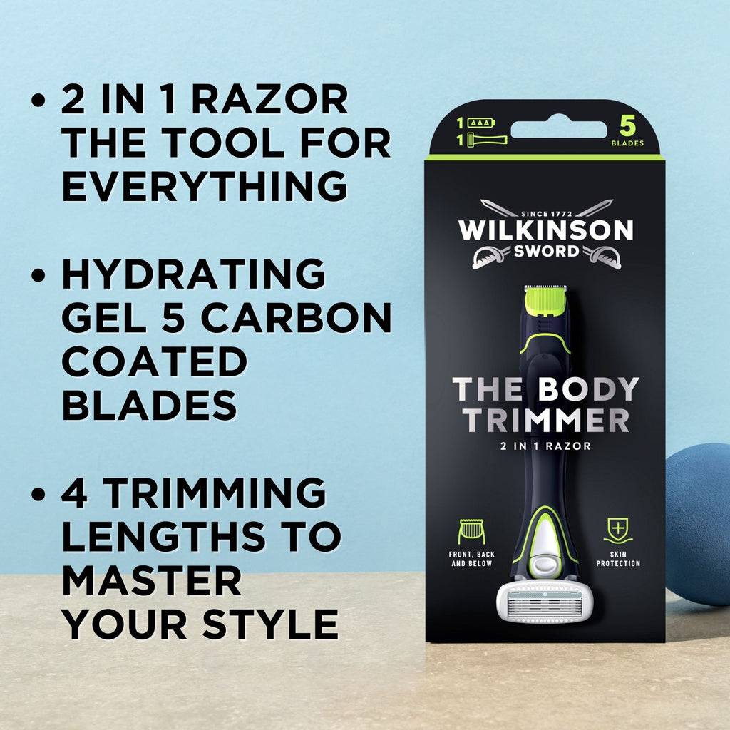 WILKINSON SWORD The Body Trimmer - Lames de Rasoir Tondeuse Corps & Intime Homme - x 3