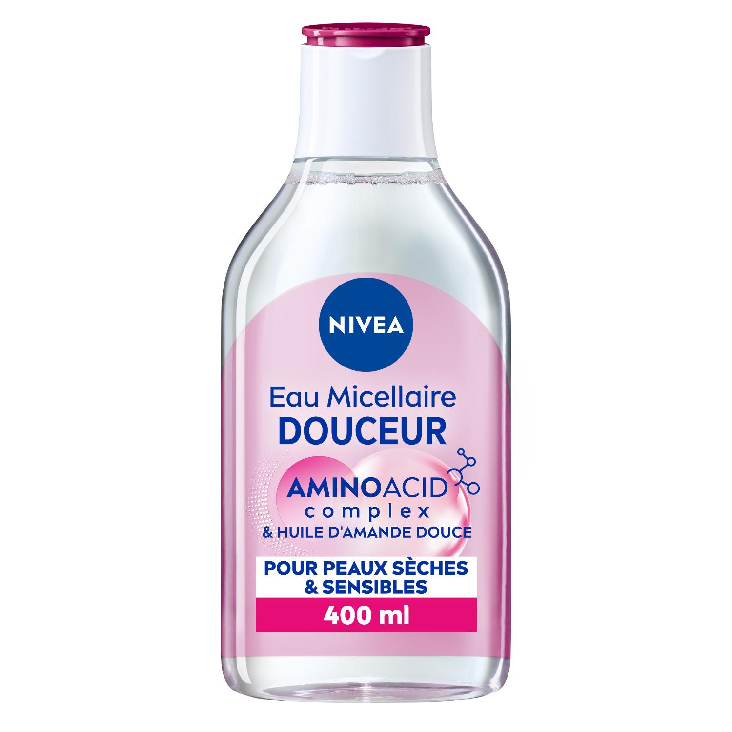 NIVEA Eau Micellaire Démaquillante Hydratante Visage Peaux Sèches 400 ml