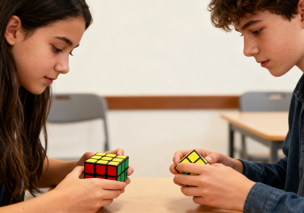Cube classique à autocollants 2 x 3 x 3, Jouet casse-tête portable pour débutants