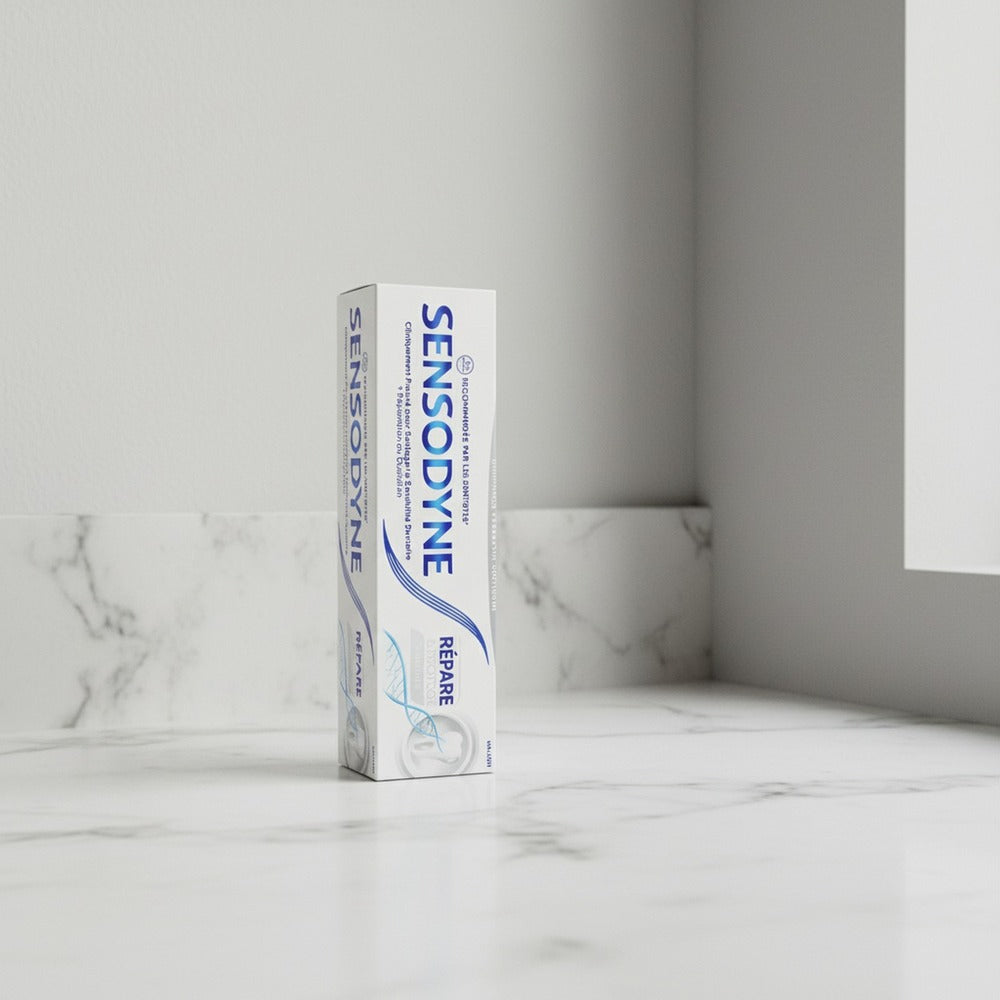 SENSODYNE Dentifrice blanchissant Réparation & protection 75 ml - Lot de 4 (4 x 75 ml = 4 tubes)