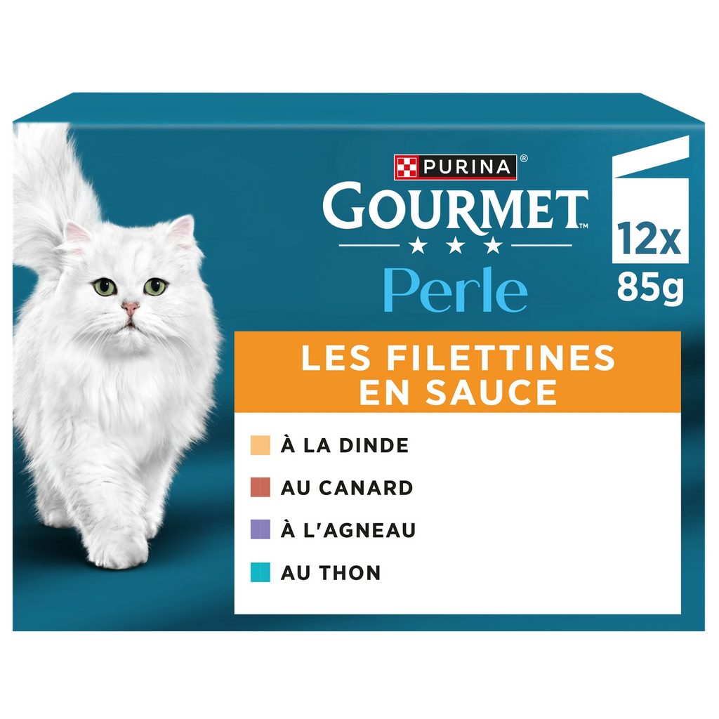 Gourmet Perle Filettine en sauce - Pack variété pour chat - 12 x 85 g