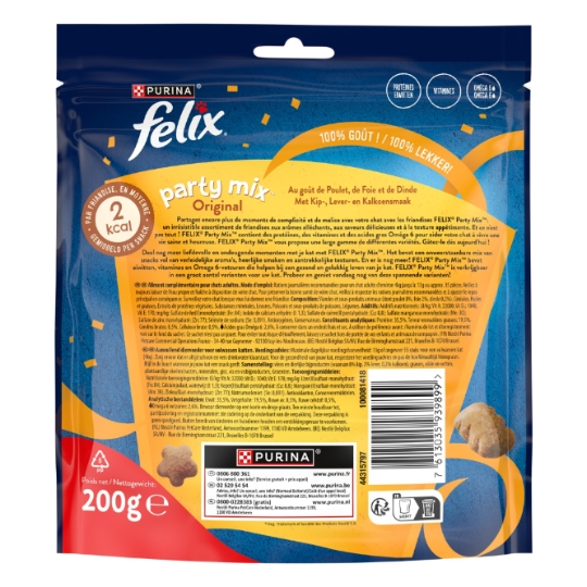 Felix Friandises pour chats Snack Party Mix Original - Poulet, foie & dinde - 200 g