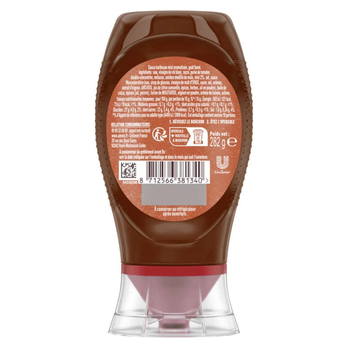 AMORA sauce barbecue miel flacon souple 282g