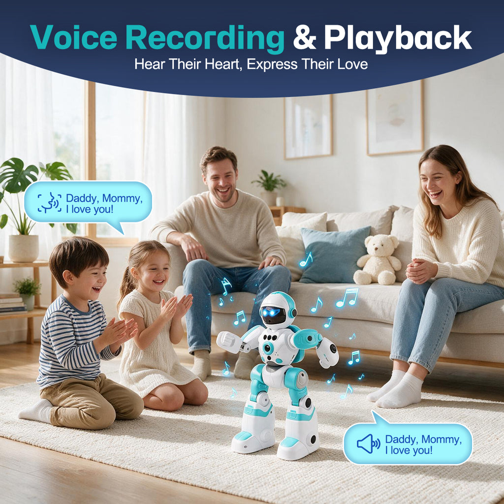 Large Robot with Remote Voice Control: Smart Programmable Educational Storytelling Toy with Gesture Sensing, Gift for Kids.
