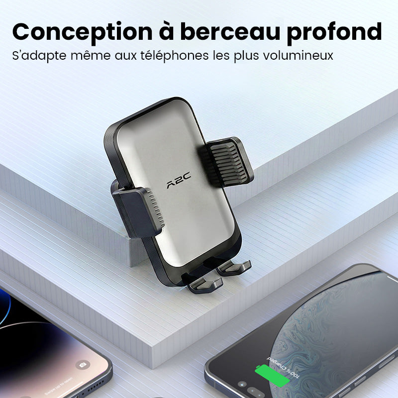 Support de téléphone de voiture à clip pour grille d'aération A2C, double verrouillage, anti-tremblement stable, opération à une main, serrage automatique, conception antidérapante