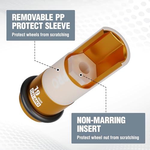 WORKPRO Douille de perceuse 1/2" jaune, protège-pneu, avec anse de gomme, 19 mm