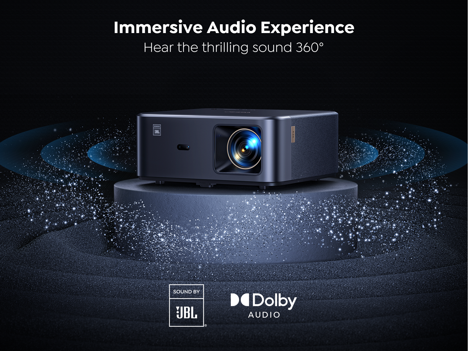 YABER K2s Projecteur 4K avec Google TV, Wi-Fi 6 & Bluetooth, Son par JBL, Dolby Audio, Autofocus & Keystone, 1080p natif compatible 4K, Film en plein air, Netflix 7000+ applications