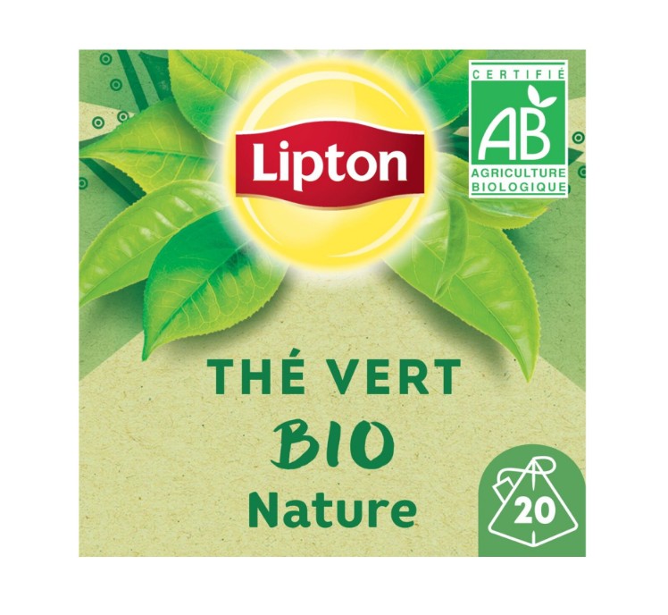 Lipton Thé vert bio nature - 20 sachets/28 g