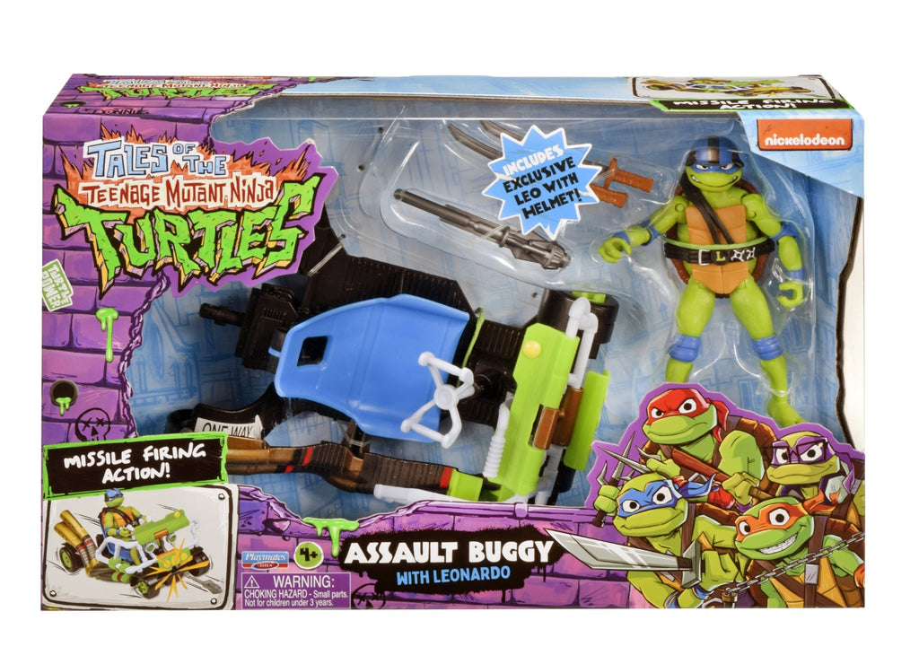 TORTUES NINJA Tortues Ninja, Buggy Véhicule Deluxe, Avec figurine 12 cm, Leonardo, Pour les enfants à partir de 4 ans, T02002