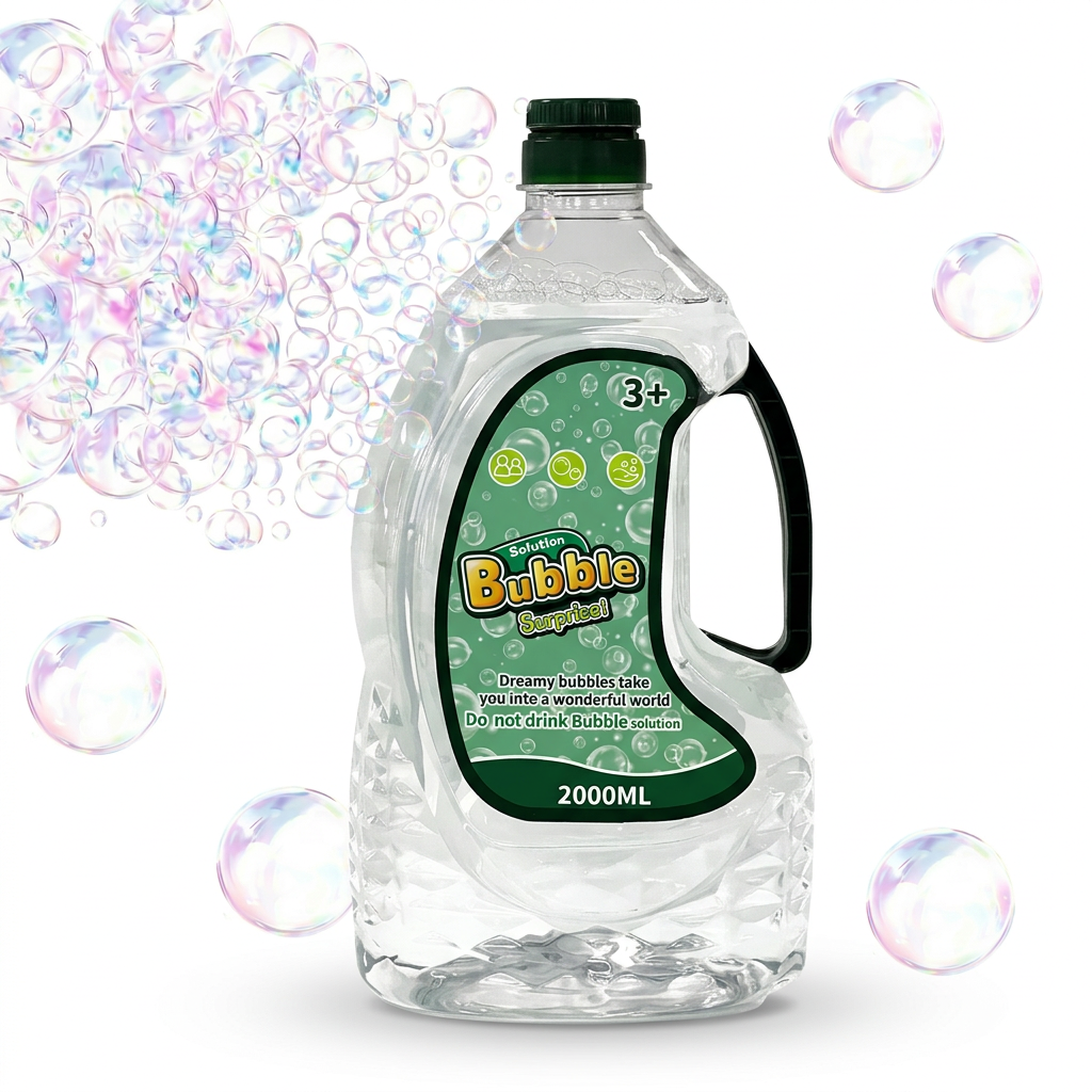 Recharge de solution à bulles concentrée Tokky 2000 ml - Fait 19 litres, sûre et non toxique, pour machines à bulles, pistolets à bulles, baguettes à bulles