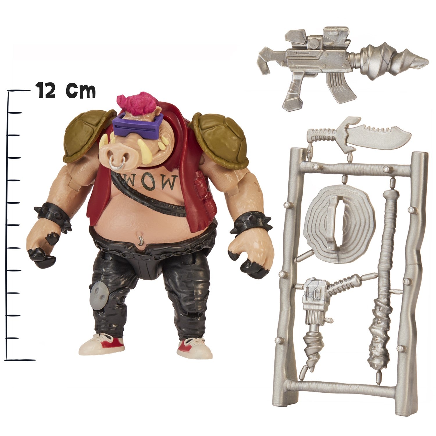 TORTUES NINJA Les Tortues Ninja, Figurine articulée de 11,5 cm, avec armes, Bebop, Jouet pour enfants dès 4 ans, TU8058