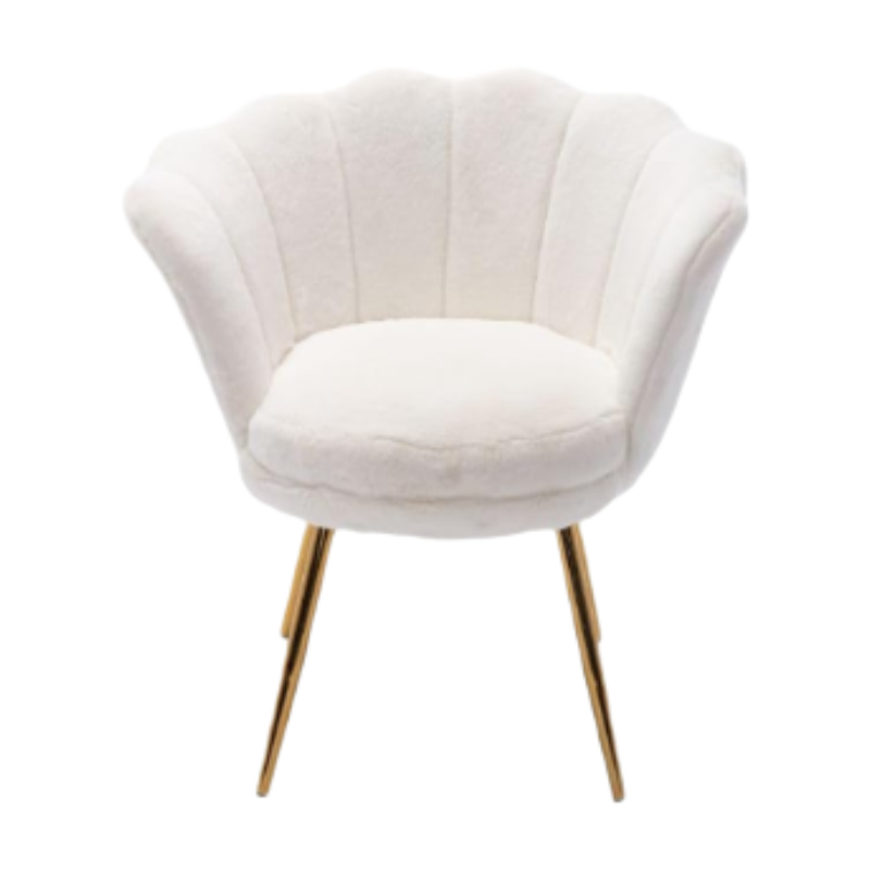 Ya-Home Chaise d'appoint rembourrée avec pieds dorés, chaise de coin moderne en forme de pétale pour salon/chambre