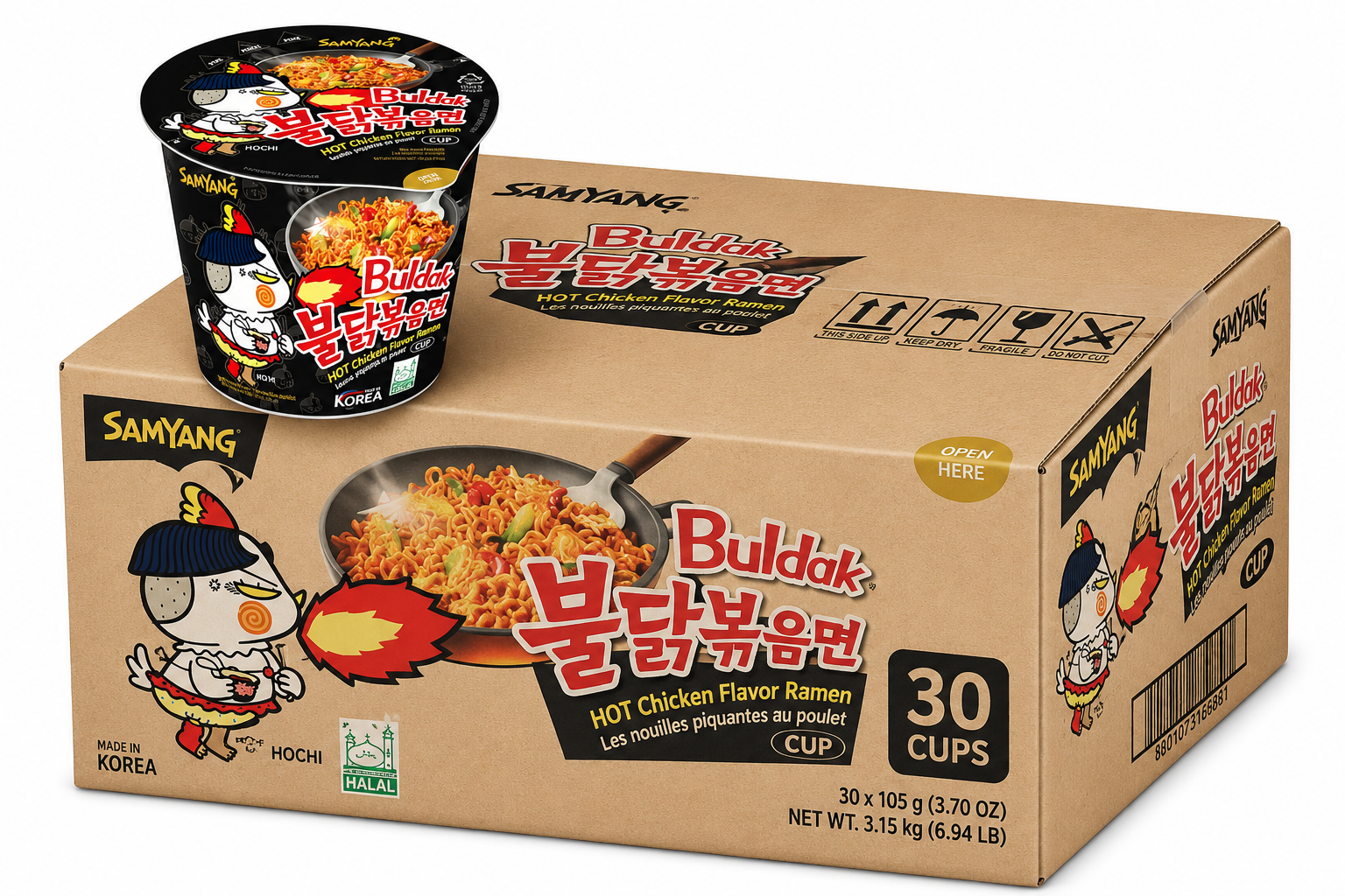 Samyang Cup Noodle Hot Chicken 70 g x 30 (boîte)