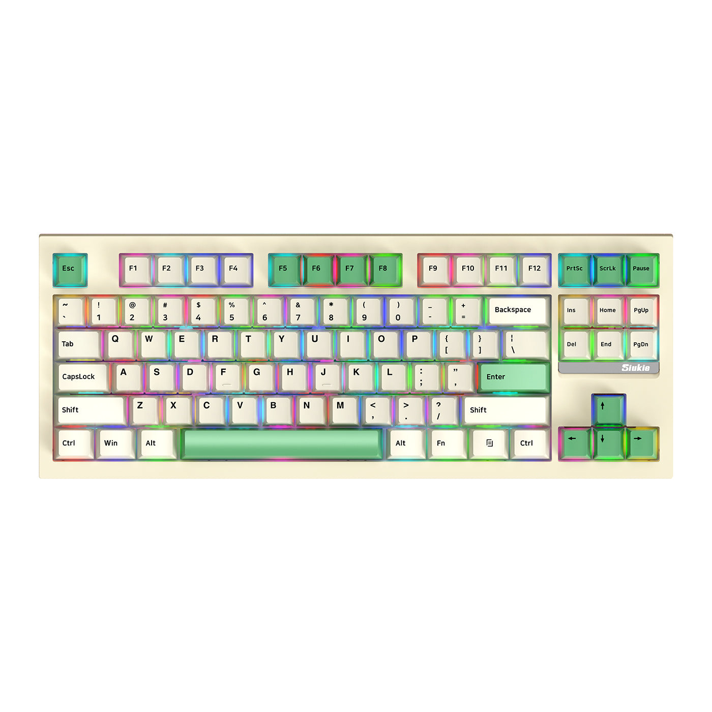 Siukie PL87W Clavier mécanique RVB 87 touches commutateurs amovibles 3 modes