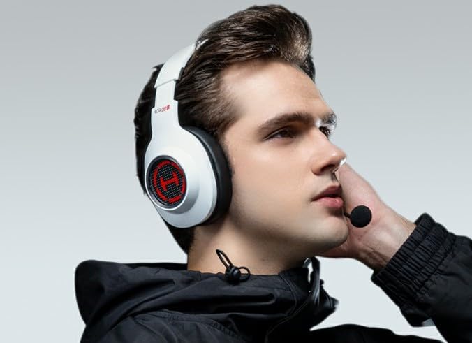 Edifier G2II Casque gaming filaire pour PC et PS4 avec son surround 7.1 et microphone à réduction de bruit, éclairage RGB, haut-parleurs 50 mm - Blanc