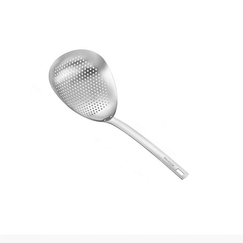 Maxcook Cuillère égoutteuse à fentes, grande cuillère égoutteuse en acier inoxydable 15 cm avec poignée et trous de suspension, écumoire, pelle de friteuse, passoire de cuisine pour la cuisson, l’égouttage et la friture, MCCU3545