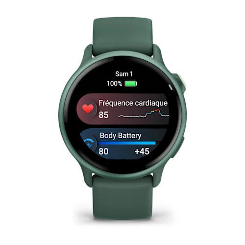 Garmin Vivoactive 6 GPS, Vert jaspe, Boîtier vert jaspe