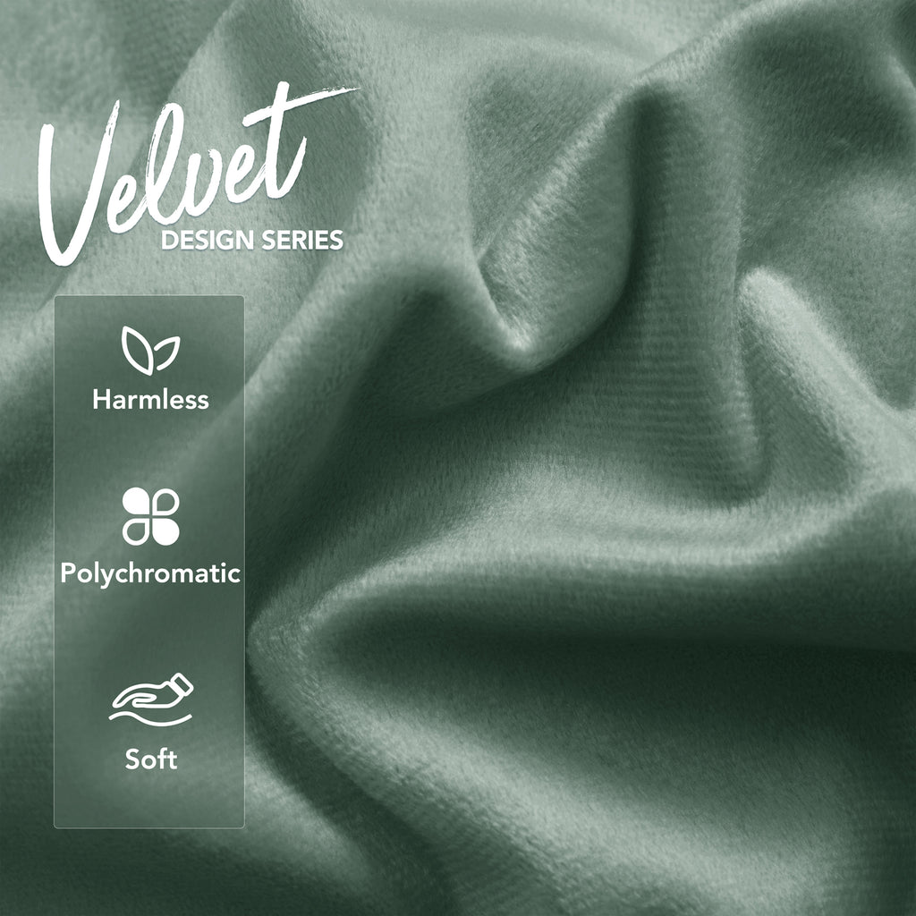 Deconovo Housse de coussin en velours néerlandais, coloris vert clair, 50 x 50 cm, 1 pièce