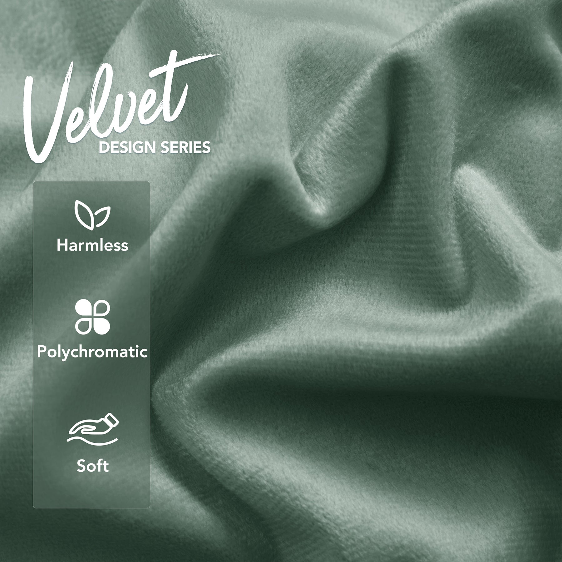 Deconovo Housse de coussin en velours néerlandais, coloris vert clair, 50 x 50 cm, 1 pièce