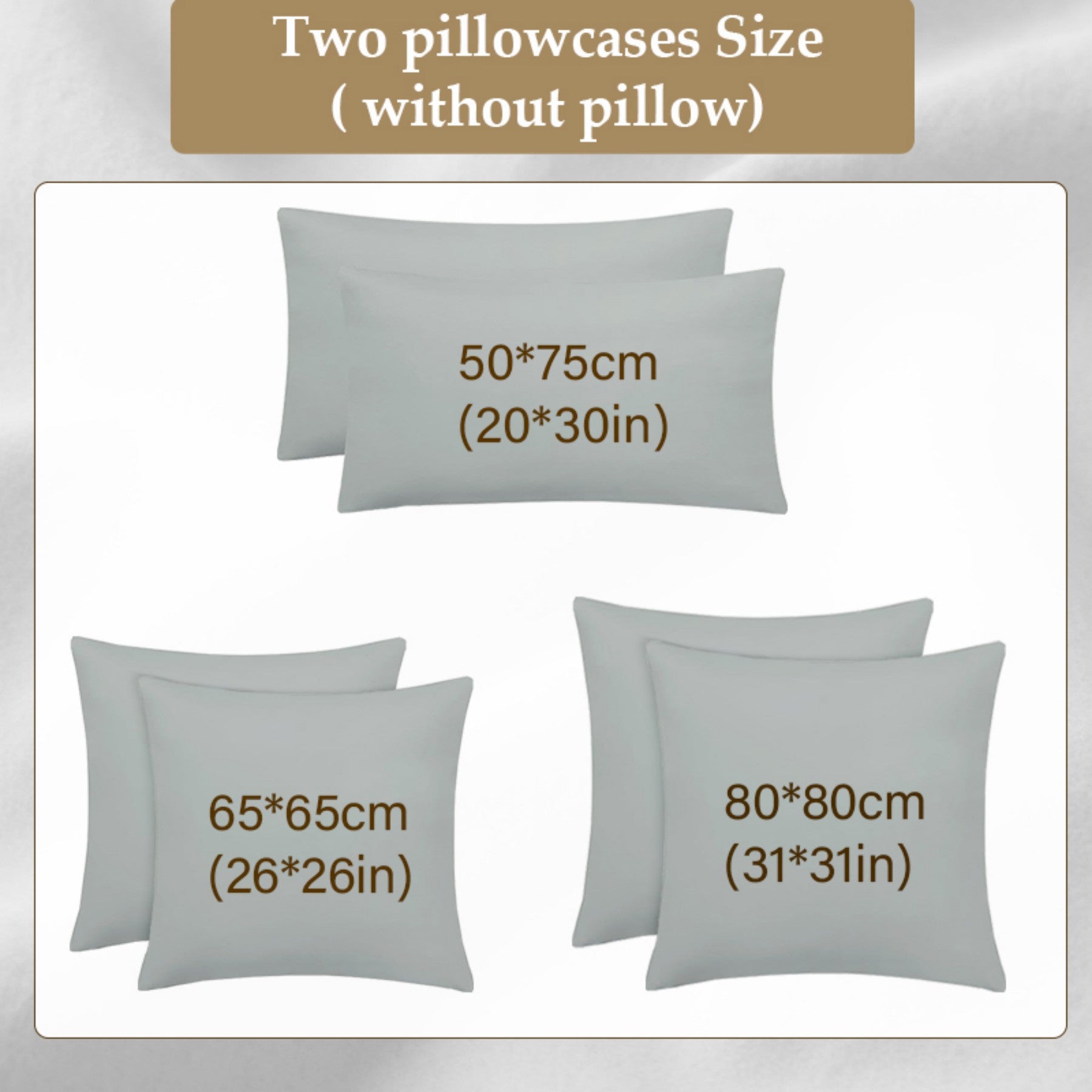 LeBonsoir Basics Lot de 2 taies d’oreiller gris clair - 65 x 65 cm