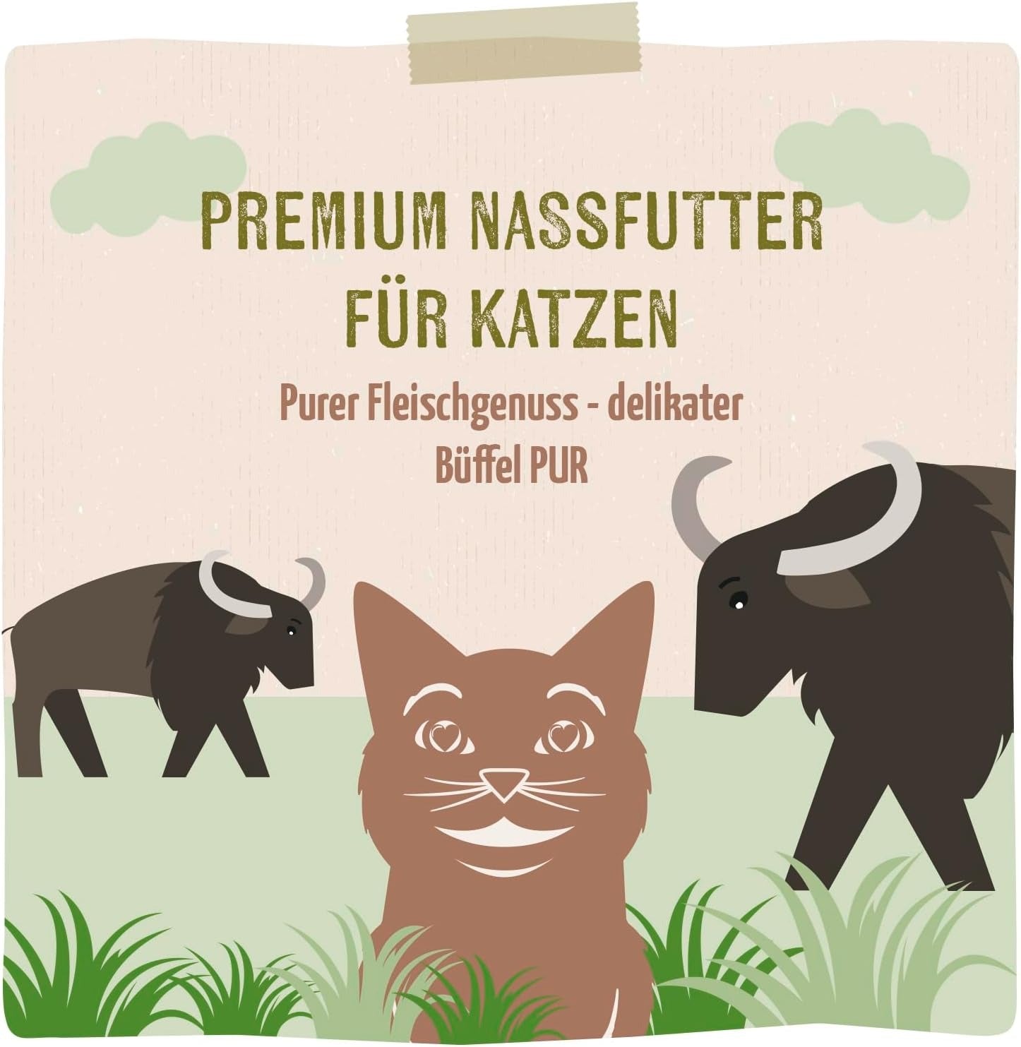 MjAMjAM [Peut être servi frais pour l'été] Aliment humide pur pour chat au buffle - 400 g x 6