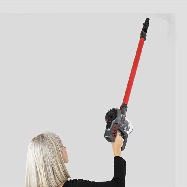 Aspirateur balai HKoenig UP600 Powerclean sans fil 2 en 1 Rouge et Gris