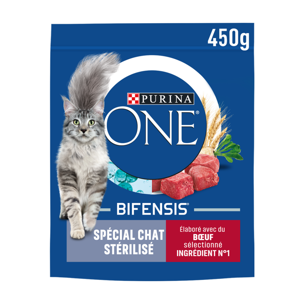 Purina Aliment sec pour chat au bœuf, stérilisé, 450 g